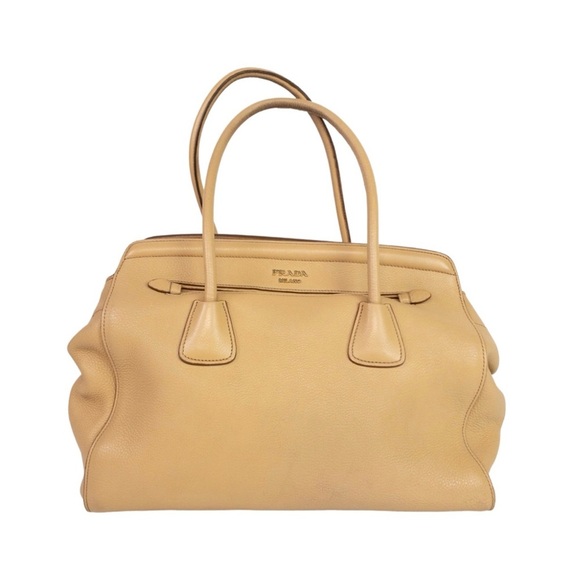 Prada Pebbled vitello daino tote Leather Bag **missing long strap** - Picture 1 of 16